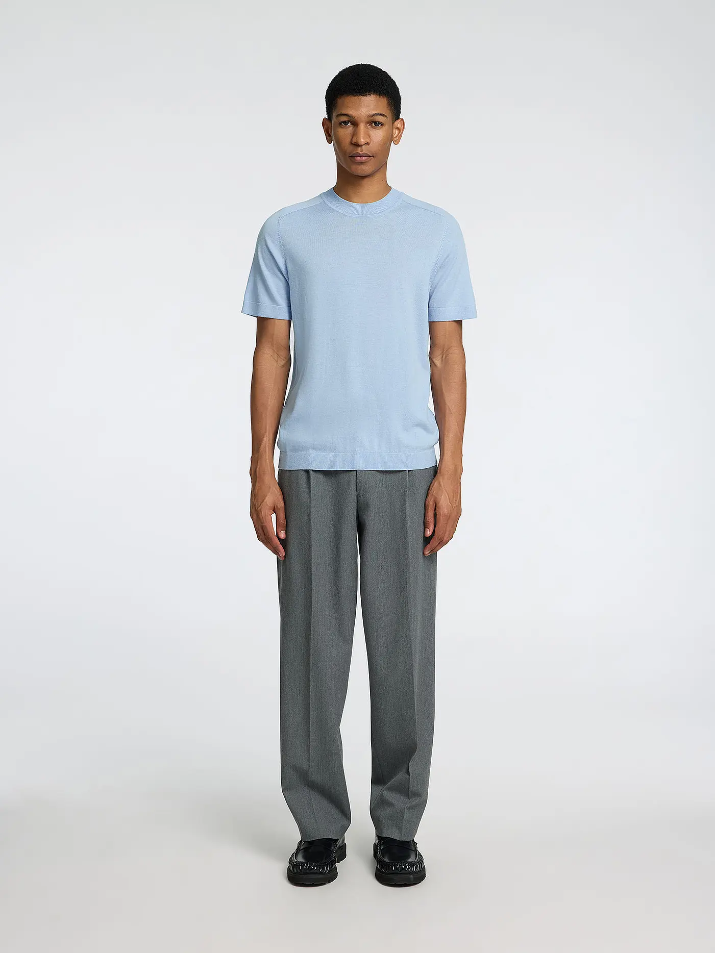 SELECTED | T-Shirt SLHTRAY | hellblau